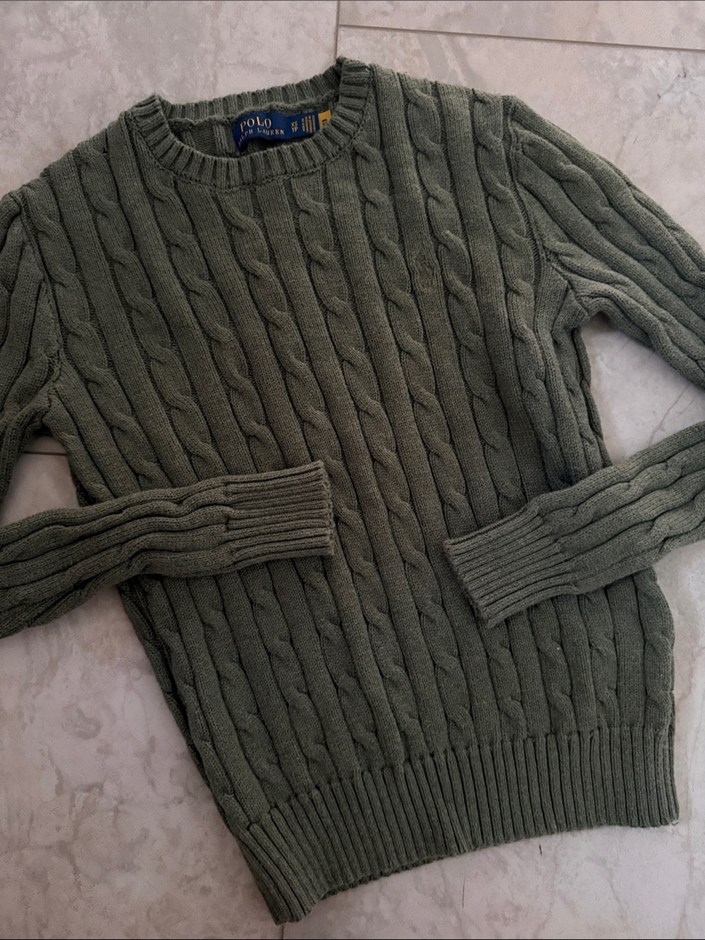 RALPH LAUREN GREEN POLO PREPPY SWEATER